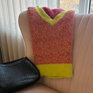 Vibrant Red and Yellow Free People Sweater Vest